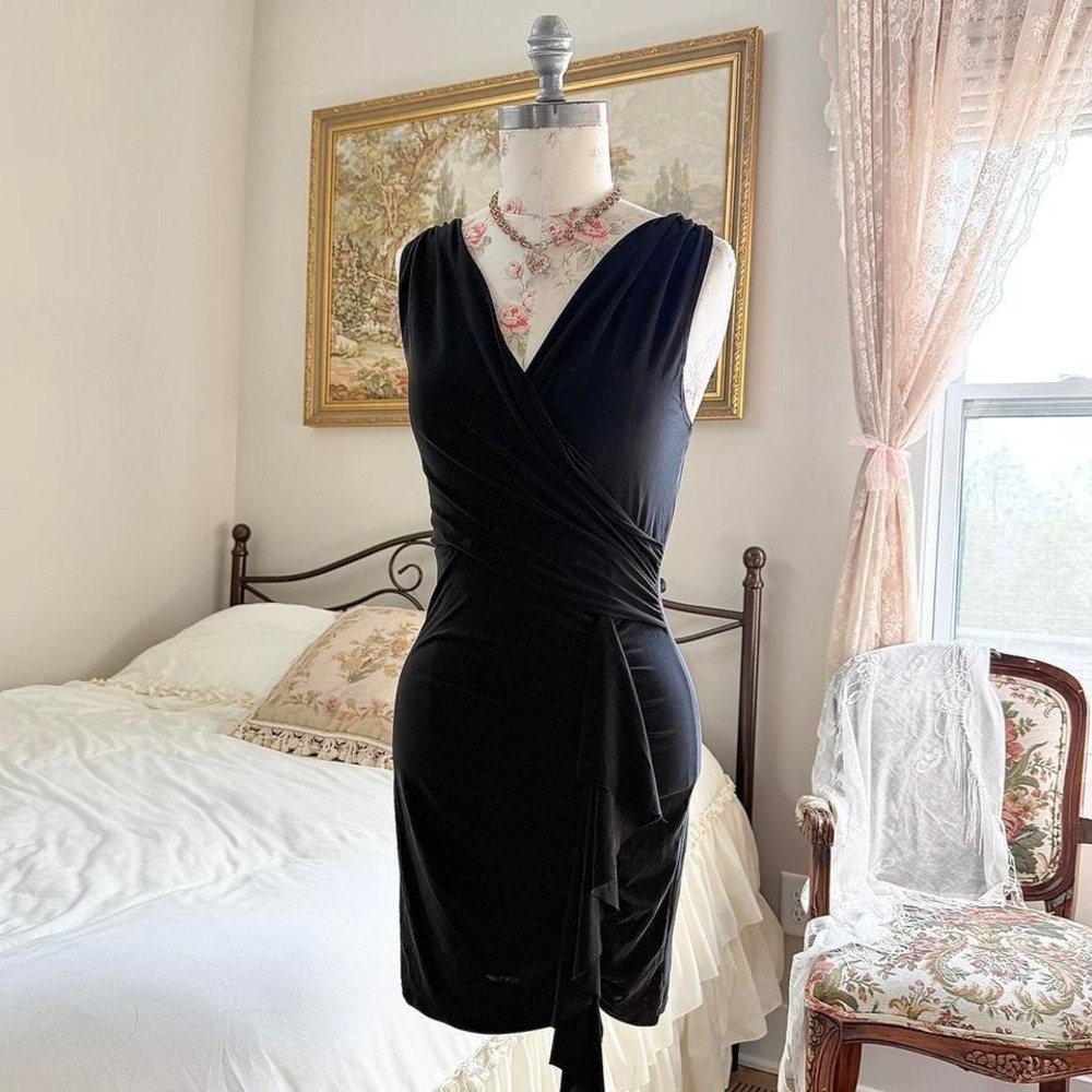 Y2K windsor black‎ wrap mini dress size small